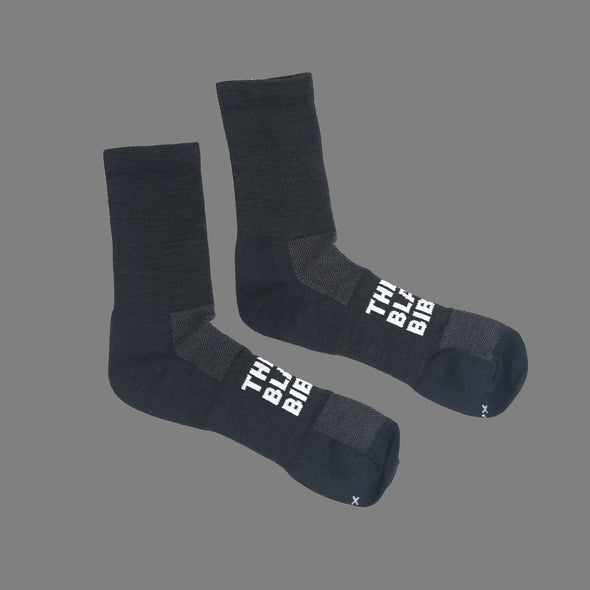 The Black Bibs Socks - Merino Black