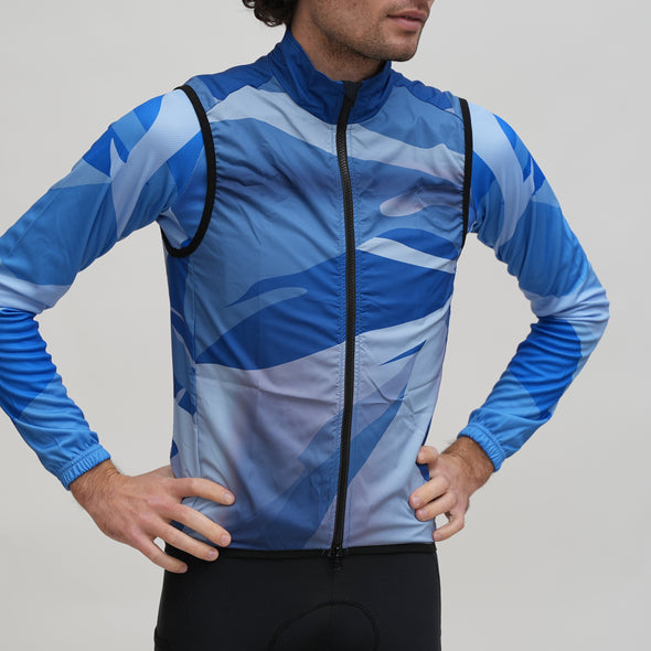 Wind Vest Blue Pattern