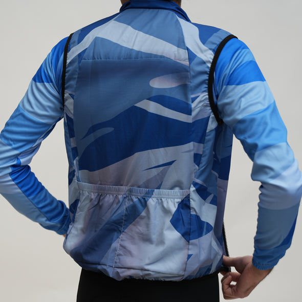 Wind Vest Blue Pattern