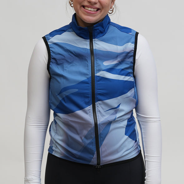 Wind Vest Blue Pattern