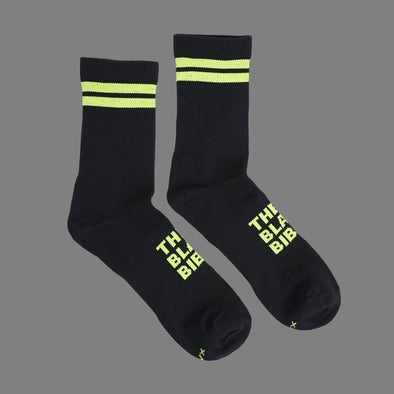 The Black Bibs Socks - Black/Hi-Vis Stripe